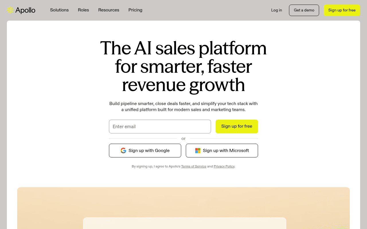 Apollo.io 主页