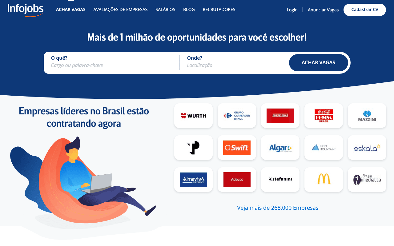 InfoJobs 职位列表页面