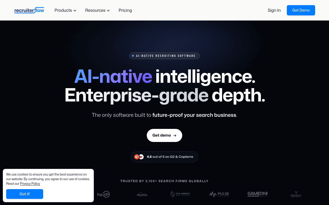 Recruiterflow主页 — 专为招聘和人才中介机构构建的ATS和CRM