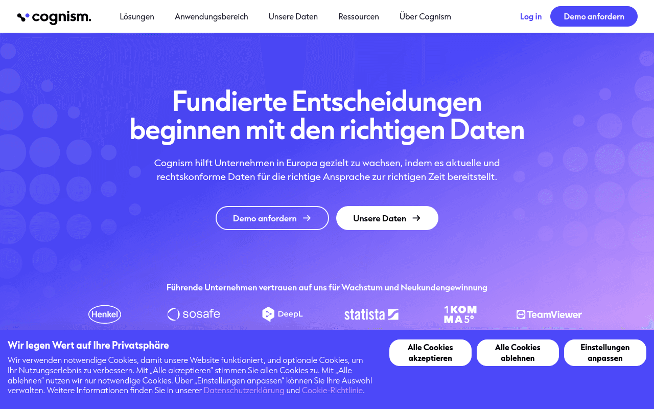 Cognism 主页 — 符合GDPR的欧洲外展B2B数据