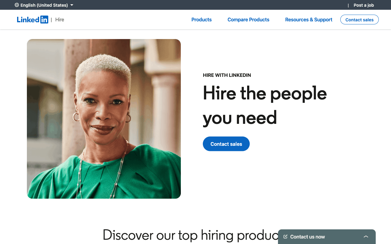 LinkedIn Recruiter和招聘助理营销页面对比