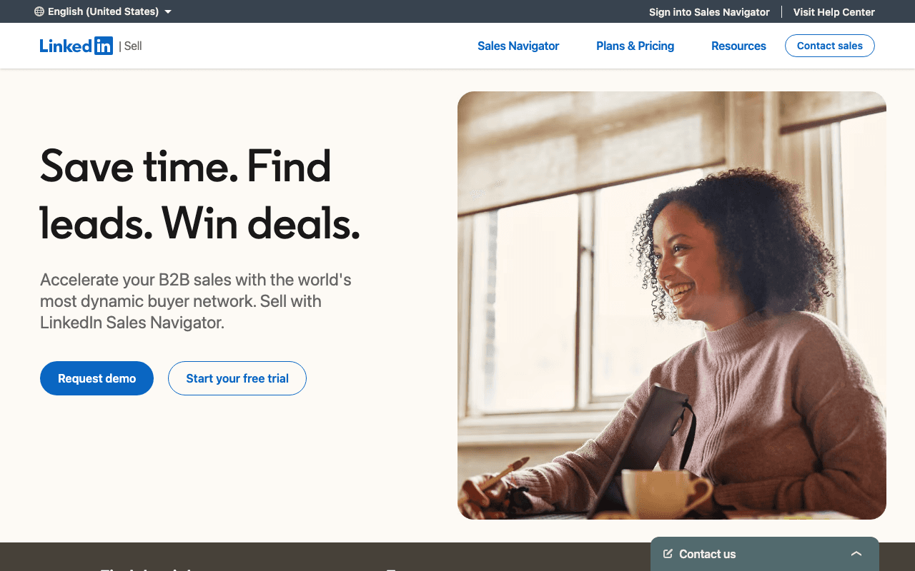 LinkedIn Sales Navigator营销页面
